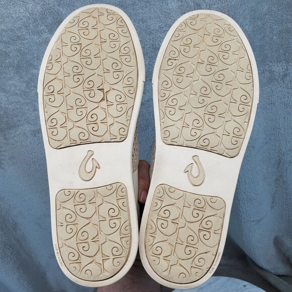 OluKai Shoes Womens Size 8 Tan Mesh Textile Pehuea Slip On Casual Sneakers - Picture 6 of 9